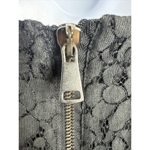 Benetton Womens Cotton Black Lace Dress Med‎ Classic Minimalist Feminine Career - Picture 5 of 12